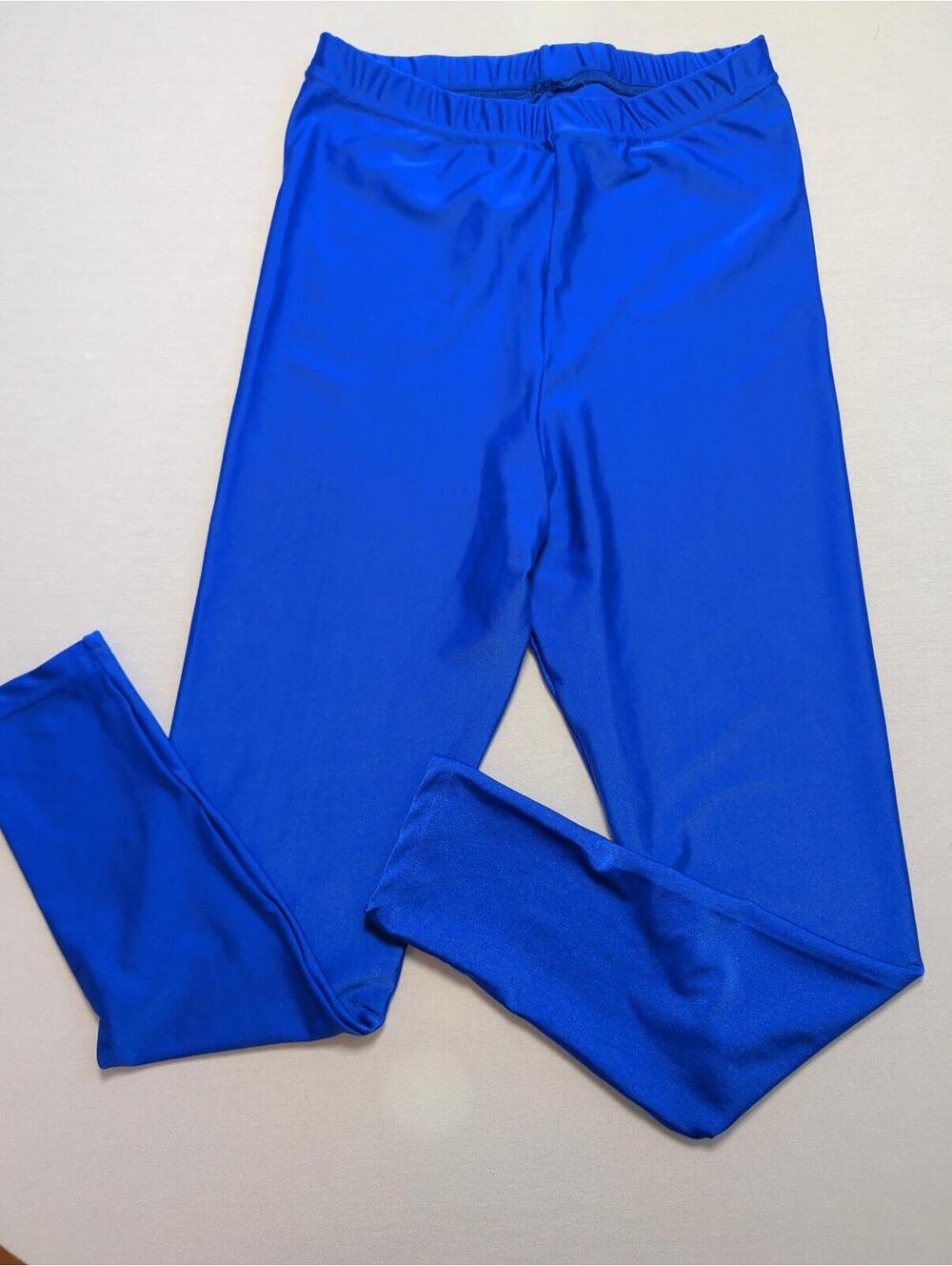 Vintage Blue Bal-Togs High Shine Nylon Spandex Leggings Size L